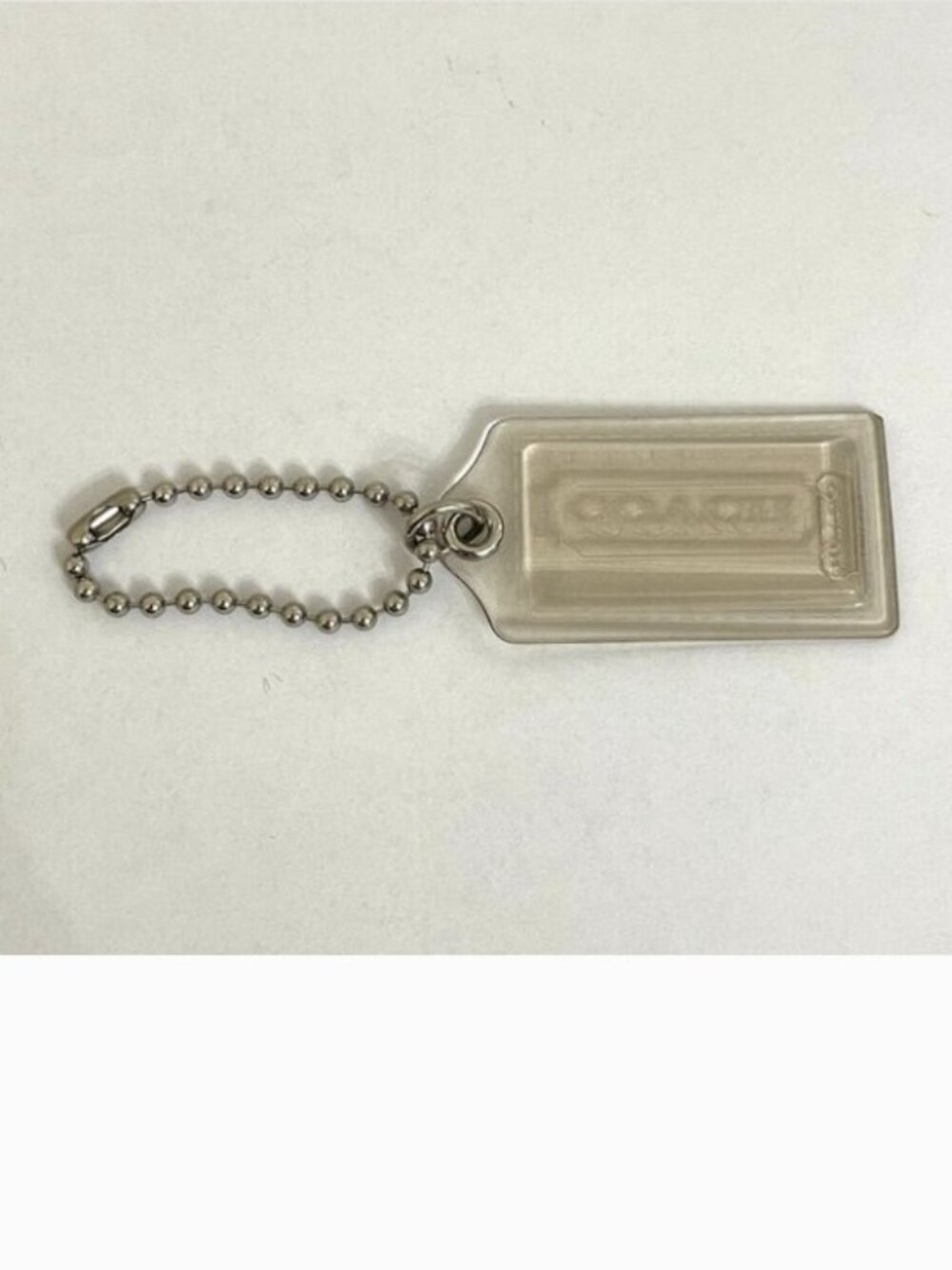 Coach Hangtag Bag Charm Cleary Smokey Acrylic Silver